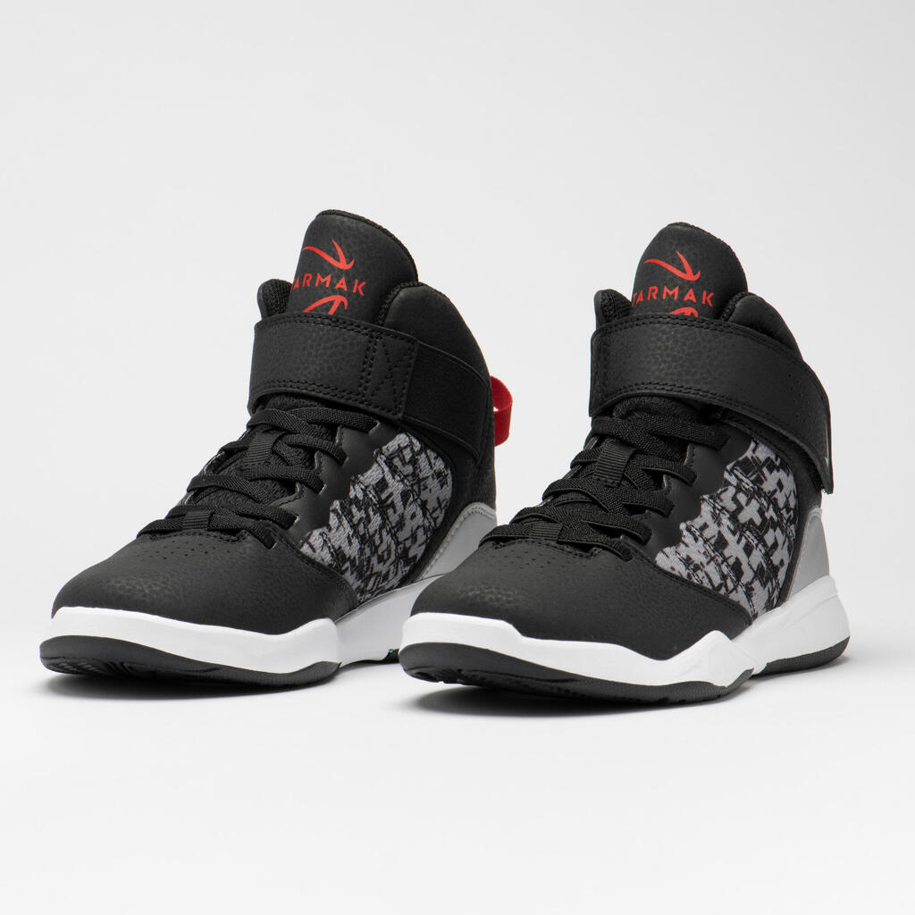 CHAUSSURES DE BASKETBALL ENFANT DEBUTANT - SE100 NOIR